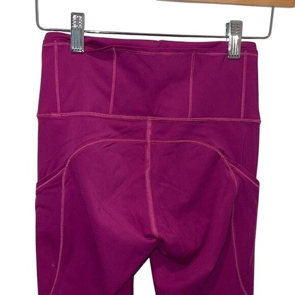 Lululemon X Peloton Women Together We Go Far Fast Free Legging Fuchsia Sz 4 NWOT - Picture 4 of 11